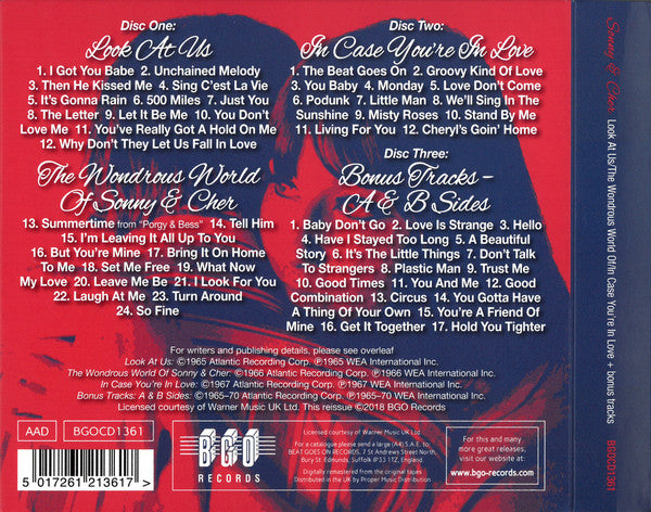 Sonny & Cher : Look At Us ★ The Wondrous World Of ★ In Case You're In Love (3xCD, Comp, RM)