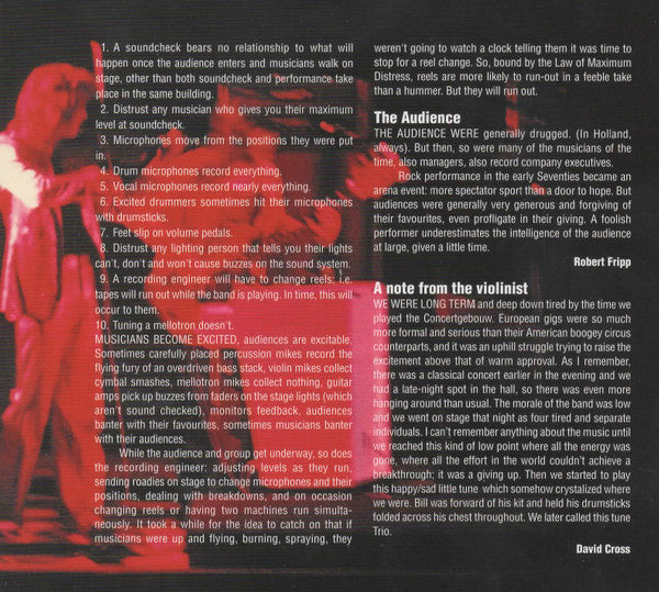 King Crimson : The Night Watch (Live At The Amsterdam Concertgebouw November 23rd 1973) (2xCD, Album, RE)