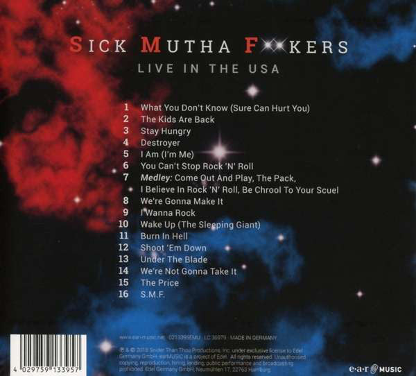 Dee Snider : Sick Mutha F**kers Live In The USA (CD, Album, RE, Dig)