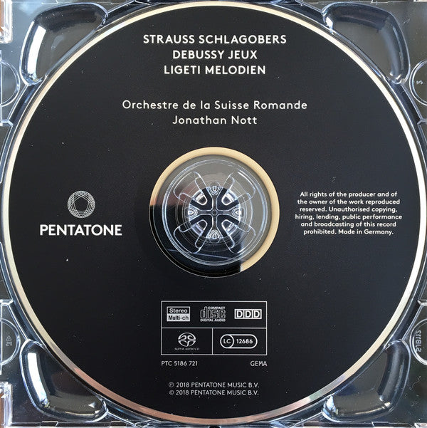 Richard Strauss, Claude Debussy, György Ligeti, L'Orchestre De La Suisse Romande, Jonathan Nott : Schlagobers • Jeux • Melodien (SACD, Hybrid, Multichannel, Album)