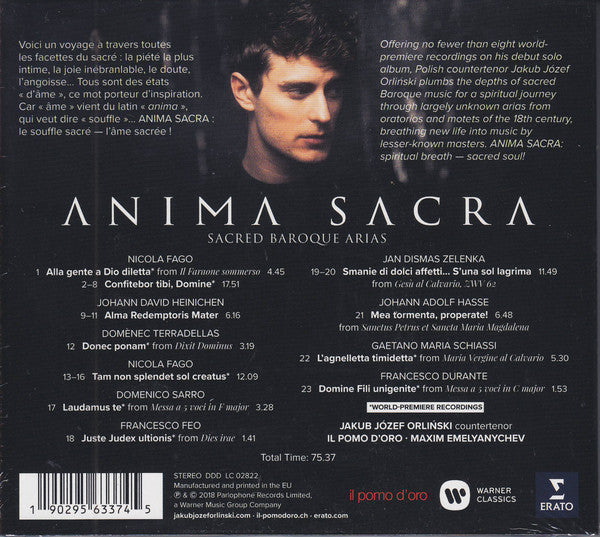 Jakub Józef Orliński, Il Pomo d'Oro, Maxim Emelyanychev : Anima Sacra (CD, Album)