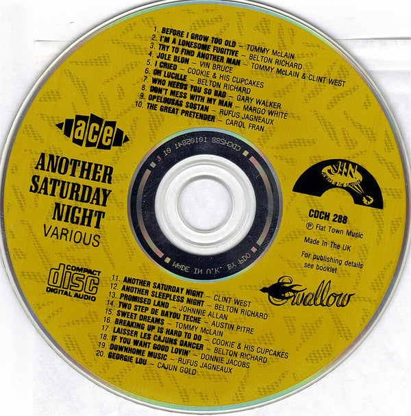 Various : Another Saturday Night (Classic Recordings From The Louisiana Bayous) (CD, Comp)
