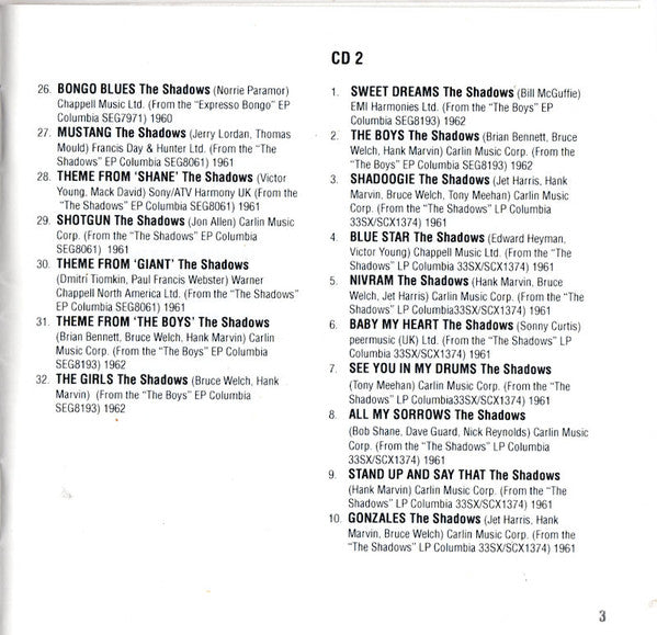 The Shadows : The Complete Releases 1959 - 1962 (2xCD, Comp)