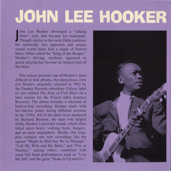 John Lee Hooker : John Lee Hooker (The Galaxy Album) (CD, Album, Ltd, RE, RM, Gat)