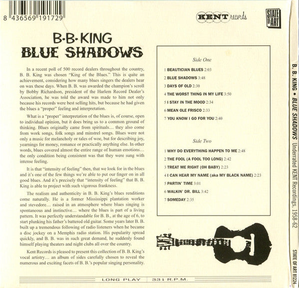 B.B. King : Blue Shadows (Underrated KENT Recordings, 1958-1962) (CD, Comp, Ltd, RM)