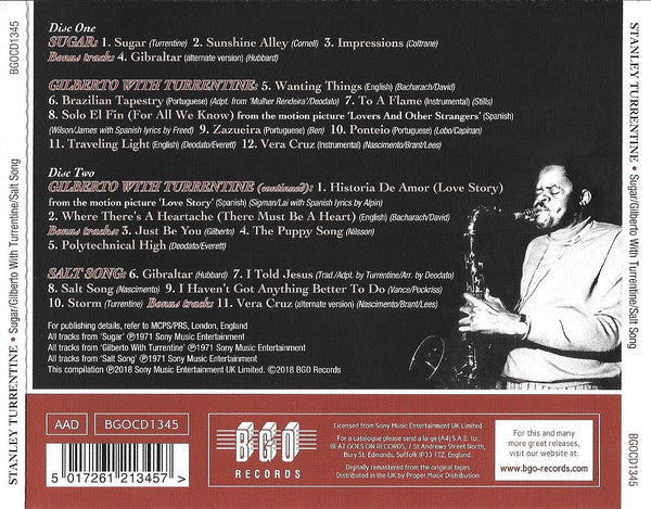 Stanley Turrentine : Sugar / Gilberto With Turrentine / Salt Song (2xCD, Comp, RM)