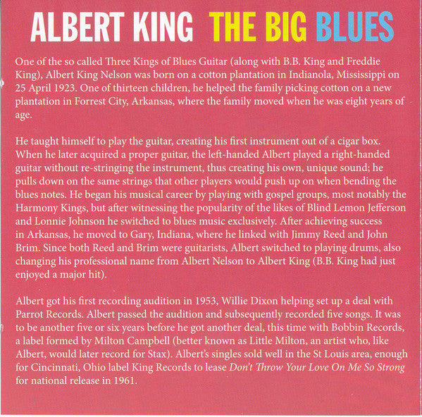 Albert King : The Big Blues (CD, Album, RE)