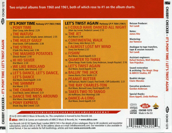 Chubby Checker : It's Pony Time / Let's Twist Again (CD, Comp, RE, RM)