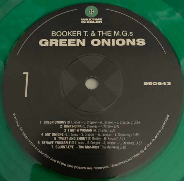 Booker T & The MG's : Green Onions (LP, Album, Ltd, RE, RM, Gre)