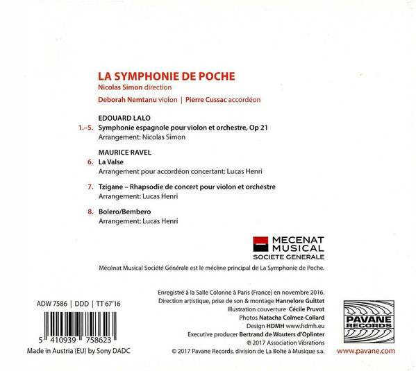 La Symphonie De Poche, Nicolas Simon (4), Deborah Nemtanu, Pierre Cussac, Édouard Lalo | Maurice Ravel : Eh Bien Dansons Maintenant! (CD, Album)