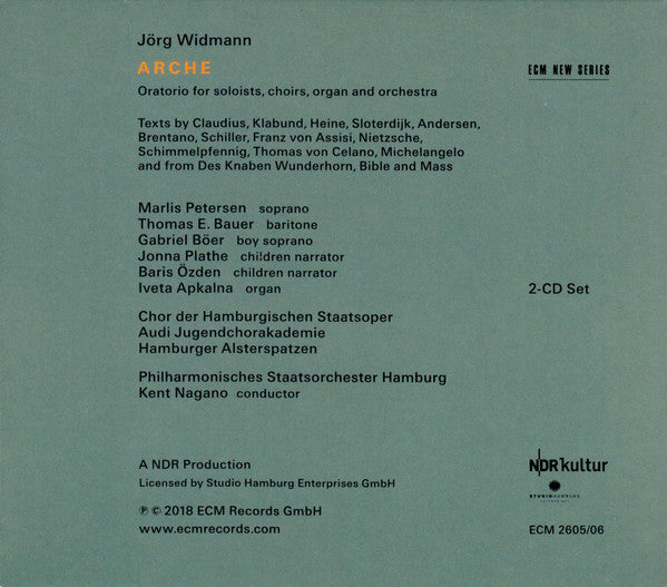 Jörg Widmann, Kent Nagano, Philharmonisches Staatsorchester Hamburg : Arche (2xCD, Album)