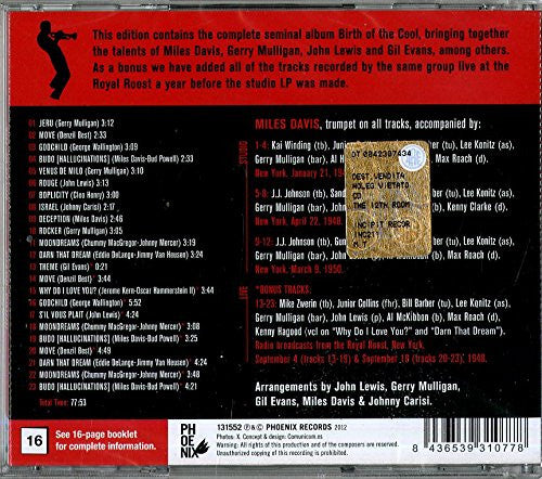 Miles Davis : Birth Of The Cool (CD, Album, Comp)