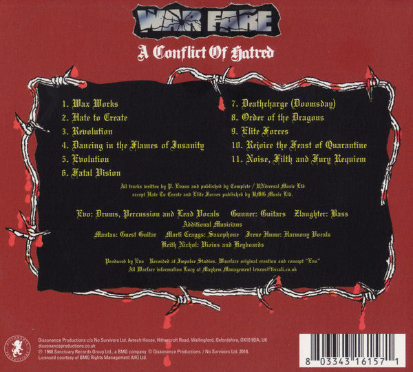 Warfare (2) : A Conflict Of Hatred (CD, Album, RM, Dig)