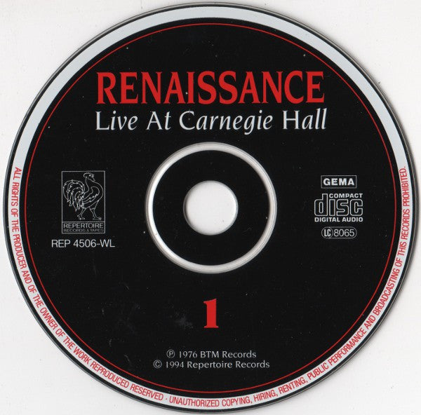 Renaissance (4) : Live At Carnegie Hall (2xCD, Album, RE)