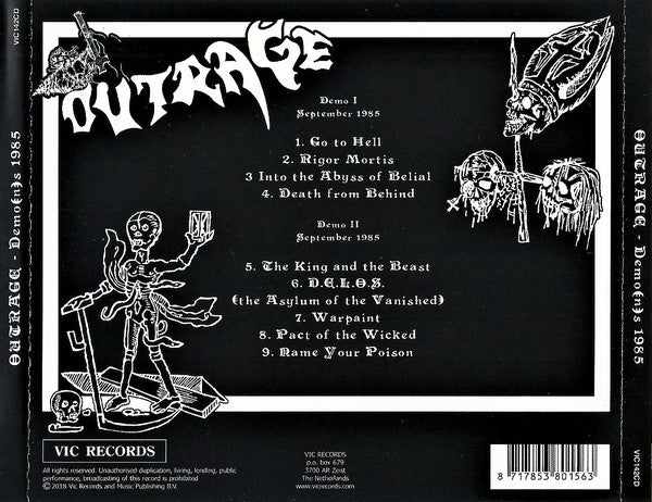 Outrage (7) : 1985 Demo(n)s (CD, Comp)