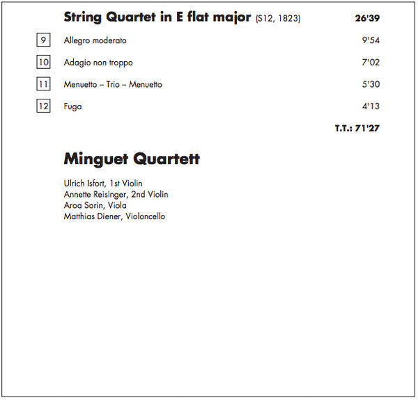 Felix Mendelssohn-Bartholdy, Minguet Quartett : String Quartets, Op. 12 & Op. 81; String Quartet (1823) (CD)