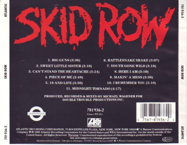Skid Row : Skid Row (CD, Album)