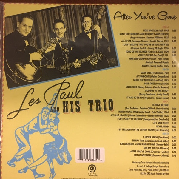 Les Paul And His Trio : After You've Gone (2xLP, Comp, Mono, RE, RM)