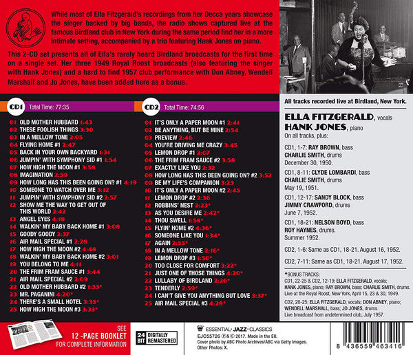 Ella Fitzgerald : The Complete Birdland Broadcasts (2xCD, Comp, RM)