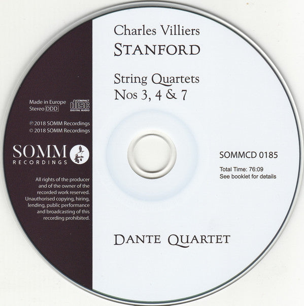 Charles Villiers Stanford, Dante Quartet : String Quartets Nos 3, 4 & 7 (CD)
