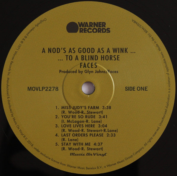 Faces (3) : A Nod Is As Good As A Wink... To A Blind Horse (LP, Album, RE, 180)