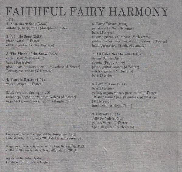 Josephine Foster : Faithful Fairy Harmony  (CD, Album)