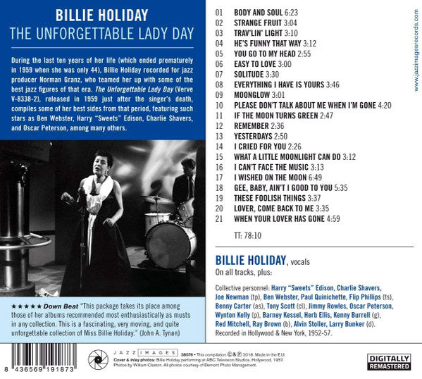 Billie Holiday : The Unforgettable Lady Day (CD, Comp, RE, RM)