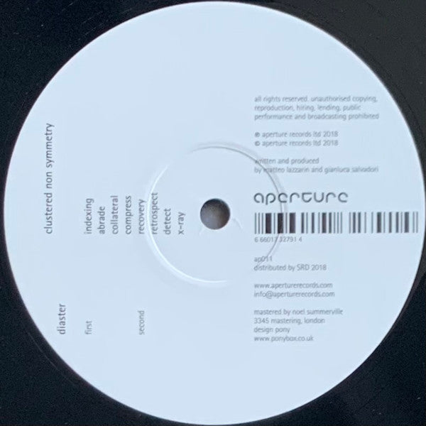 Diaster : Clustered Non Symmetry (LP, Album)