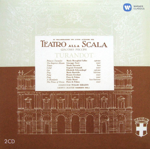 Giacomo Puccini / Maria Callas, Giuseppe Nessi, Nicola Zaccaria, Eugenio Fernandi, Elisabeth Schwarzkopf, Mario Borriello, Renato Ercolani, Piero De Palma, Giulio Mauri, Tullio Serafin, Norberto Mola, Teatro Alla Scala : Turandot (2xCD, Album, Mono, RE, RM, Car)