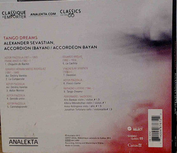 Alexander Sevastian : Tango Dreams (CD, Album)