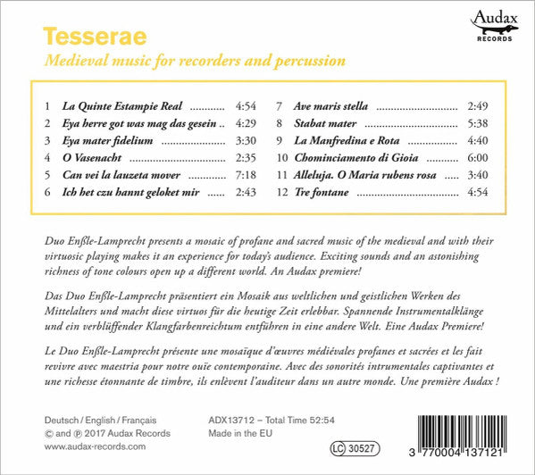 Duo Enßle-Lamprecht : Tesserae (CD, Album)