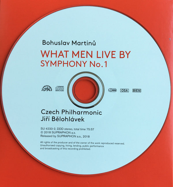Bohuslav Martinů - The Czech Philharmonic Orchestra, Jiří Bělohlávek : What Men Live By / Symphony No.1 (CD, Album)