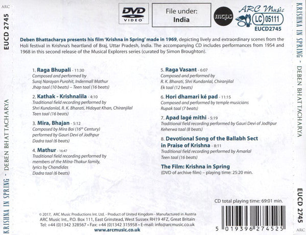 Deben Bhattacharya : Krishna In Spring (CD, Comp + DVD, PAL)
