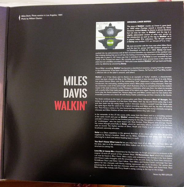 Miles Davis : Walkin' (LP, Album, Mono, Gat)