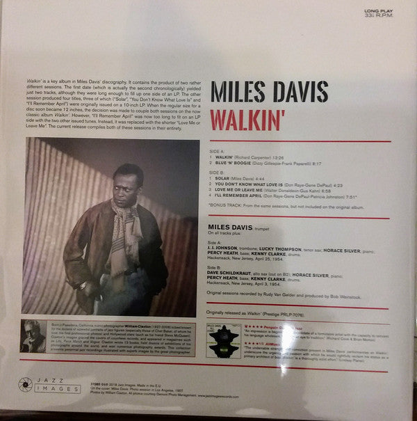 Miles Davis : Walkin' (LP, Album, Mono, Gat)