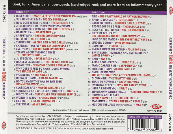 Jon Savage : Jon Savage's 1968 (The Year The World Burned) (2xCD, Comp, Mono)