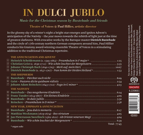 Theatre Of Voices, Paul Hillier : In Dulci Jubilo: Music For The Christmas Season By Buxtehude And Friends (SACD, Album)