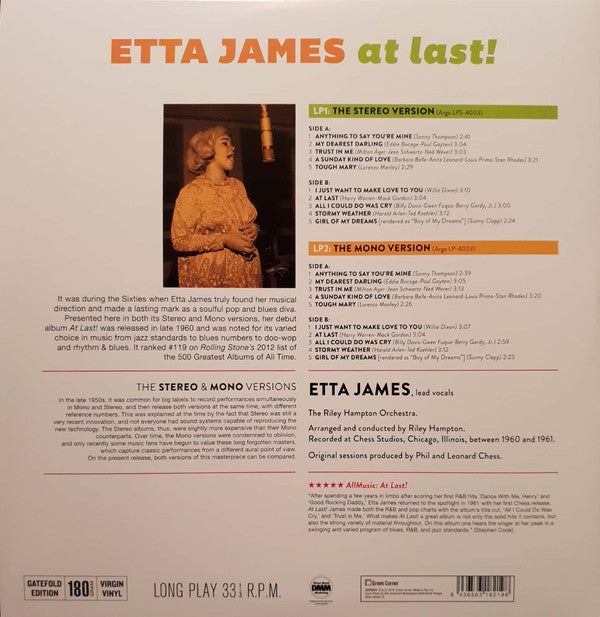 Etta James : At Last! (LP, Album + LP, Album, Mono + RE, Gat)