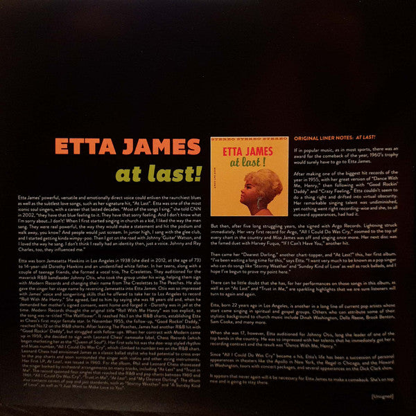 Etta James : At Last! (LP, Album + LP, Album, Mono + RE, Gat)