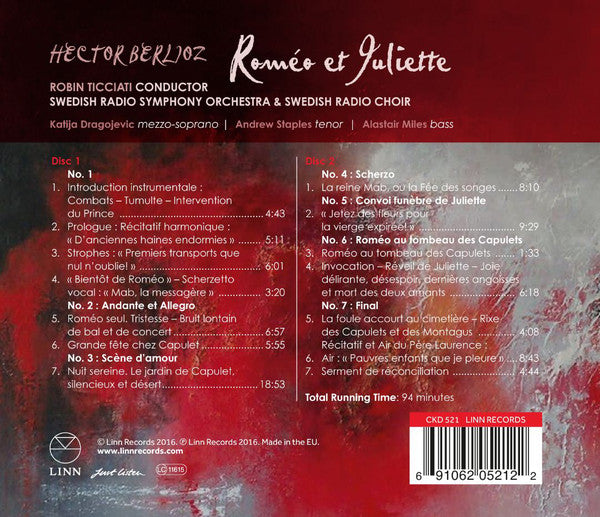 Hector Berlioz, Robin Ticciati, Sveriges Radios Symfoniorkester, Radiokören : Roméo Et Juliette (2xCD, Album)