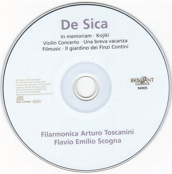 Manuel De Sica, Filarmonica Arturo Toscanini, Flavio Scogna : A Life In Music (In Memoriam · Kojiki · Violin Concerto · Filmusic · Una Breve Vacanza · Il Giardino Del Finzi Contini) (CD, Album)