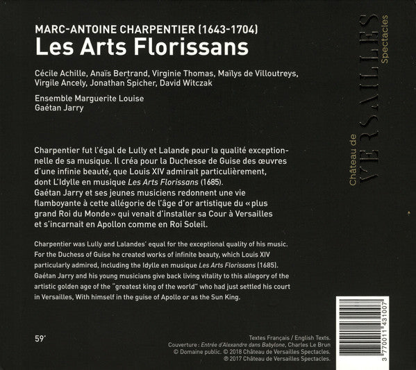 Marc Antoine Charpentier – Gaétan Jarry, Ensemble Marguerite Louise : Les Arts Florissans (Idylle En Musique) (CD, Album)