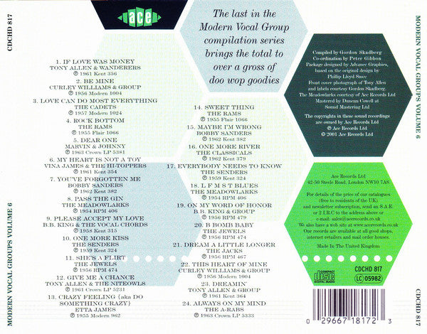 Various : Modern Vocal Groups Volume 6 (CD, Comp)