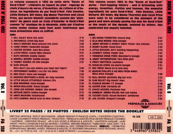 Various : Roots Of Rock N' Roll 1952 Vol. 8 (2xCD, Comp)