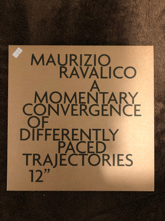 Maurizio Ravalico : A Momentary Convergence of Differently Paced Trajectories (12", EP, Num)