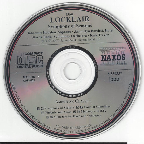 Dan Locklair, Slovak Radio Symphony Orchestra : Symphony of Seasons / Lairs of Soundings / Phoenix and Again / In Memory - H.H.L. / Harp Concerto (CD, Album)