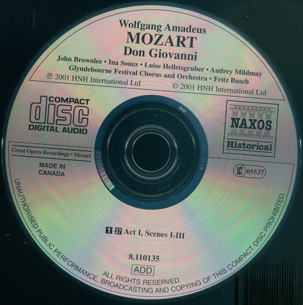 Wolfgang Amadeus Mozart / Fritz Busch : Don Giovanni (3xCD, Album, Comp, RM)