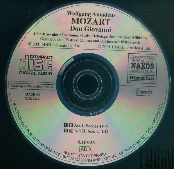 Wolfgang Amadeus Mozart / Fritz Busch : Don Giovanni (3xCD, Album, Comp, RM)
