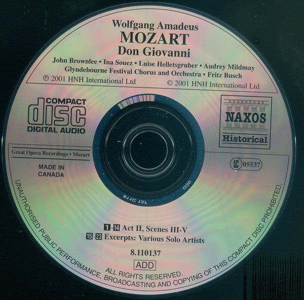 Wolfgang Amadeus Mozart / Fritz Busch : Don Giovanni (3xCD, Album, Comp, RM)