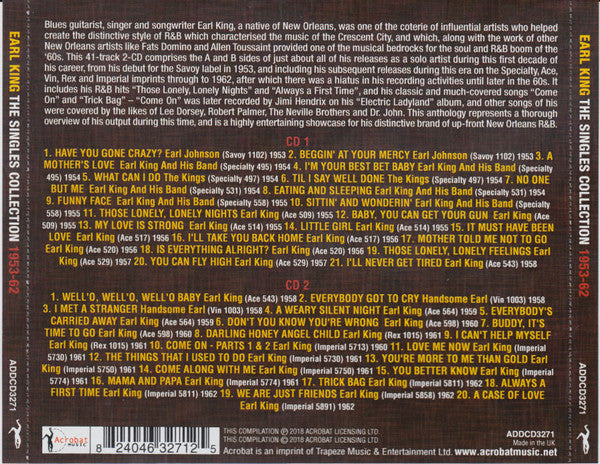 Earl King : The Singles Collection 1953-62 (2xCD, Comp)